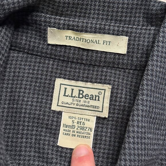 L.L. Bean Men's Wicked Good Flannel Shirt - Black/Grey - Picture 3 of 5